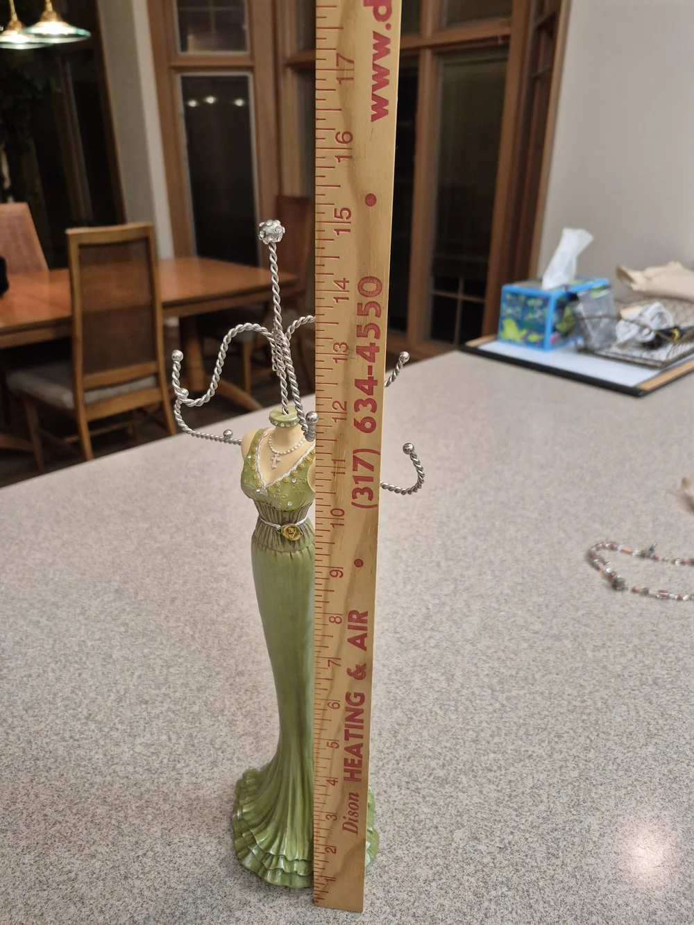 Elegant Green Dress Jewelry Stand Organizer